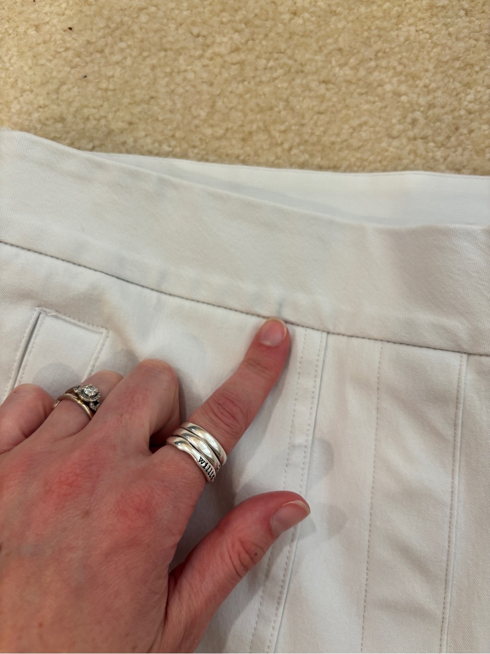 SPANX White Cropped Wide Leg Ponte Pants Size Medium - Picture 4 of 12